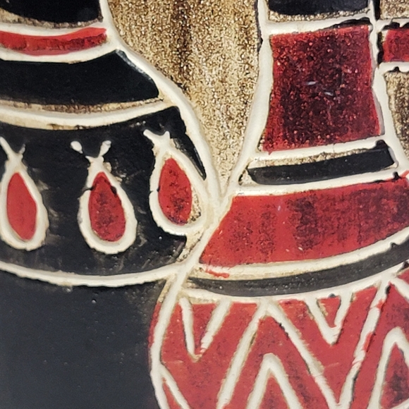 Vintage Motif Vase Egyptian Pharaoh Art Pottery Clay Earthenware 9" Hand Crafted - Picture 12 of 14